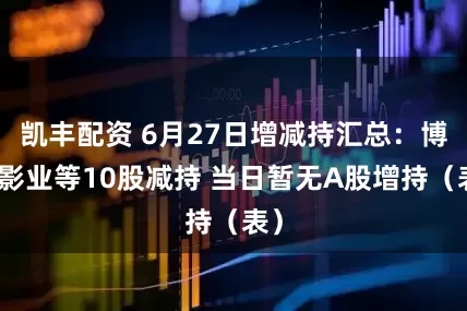凯丰配资 6月27日增减持汇总：博纳影业等10股减持 当日暂无A股增持（表）